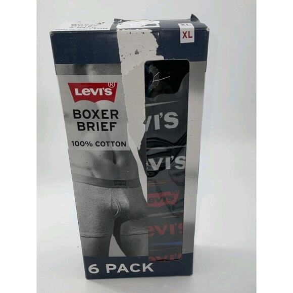 Levi's Boxer Briefs Men's Size XL 6 Pack Underwear Premium Cotton Multicolored - Picture 1 of 6